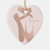 Roze ballet Slippers Ballerina Roos Gepersonalisee Keramisch Ornament (Rechts)