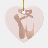 Roze ballet Slippers Ballerina Roos Gepersonalisee Keramisch Ornament (Achterkant)