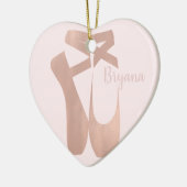 Roze ballet Slippers Ballerina Roos Gepersonalisee Keramisch Ornament (Links)