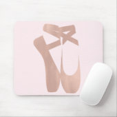 Roze ballet Slippers Ballerina Roos Gepersonalisee Muismat (Met muis)
