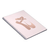 Roze ballet Slippers Ballerina Roos Gepersonalisee Notitieboek (Rechterzijde)