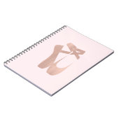 Roze ballet Slippers Ballerina Roos Gepersonalisee Notitieboek (Linkerzijde)