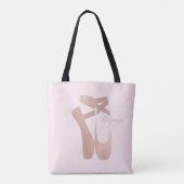 Roze ballet Slippers Ballerina Roos Gepersonalisee Tote Bag (Achterkant)