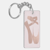 Roze ballet Slippers Ballerina Roos Gold Chic Sleutelhanger (Voorkant Links)