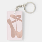 Roze ballet Slippers Ballerina Roos Gold Chic Sleutelhanger (achterkant)