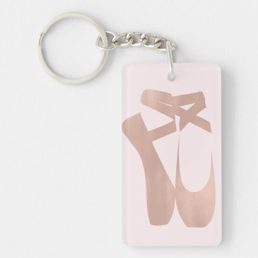 Roze ballet Slippers Ballerina Roos Gold Chic Sleutelhanger (Voorkant)