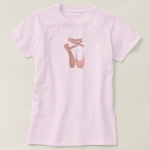 Roze Ballet Slippers Ballerina Roos Gouden Slaapka T-shirt
