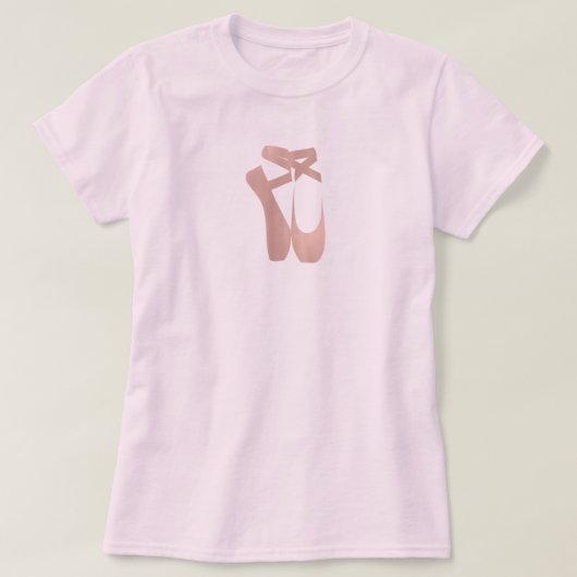 Roze Ballet Slippers Ballerina Roos Gouden Slaapka T-shirt (Design voorkant)