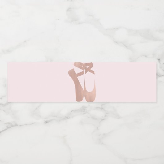 Roze Ballet Slippers Ballerina Roos Party Waterfles Etiket (Enkel label)