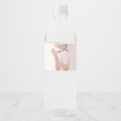 Roze Ballet Slippers Ballerina Roos Party Waterfles Etiket (Voorkant)