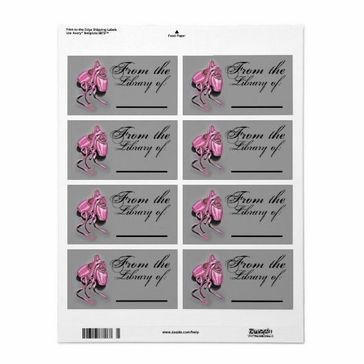 Roze Ballet Slippers Boek Label (Full Sheet)