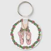 Roze ballet Slippers Persoonlijk Ballerina Sleutelhanger (Voorkant)