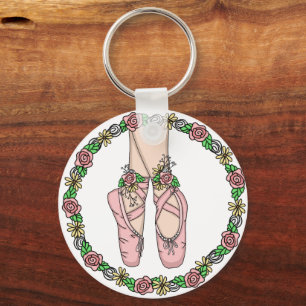 Roze ballet Slippers Persoonlijk Ballerina Sleutelhanger