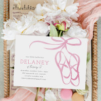 Roze Ballet Slippers Verjaardagsfeest Uitnodiging