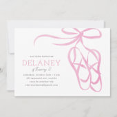 Roze Ballet Slippers Verjaardagsfeest Uitnodiging (Voorkant)