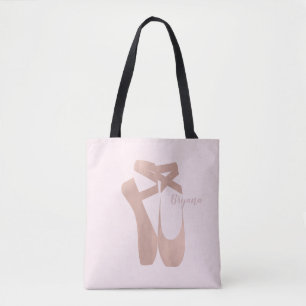Roze ballet slippertjes ballerina roos gepersonali tote bag