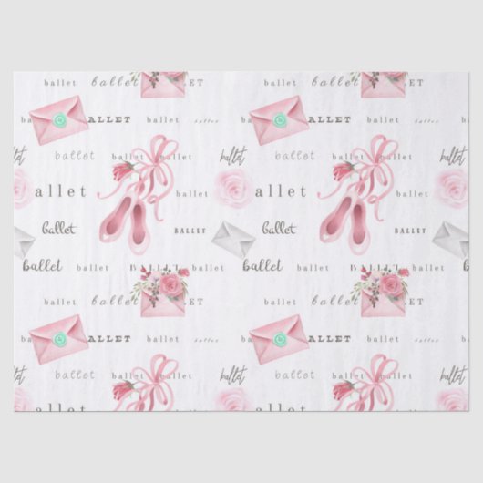 Roze ballet slippertjes tissuepapier (Voorkant)