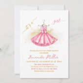 Roze ballet Suit Fijne Baby Girl Shower Kaart (Voorkant)