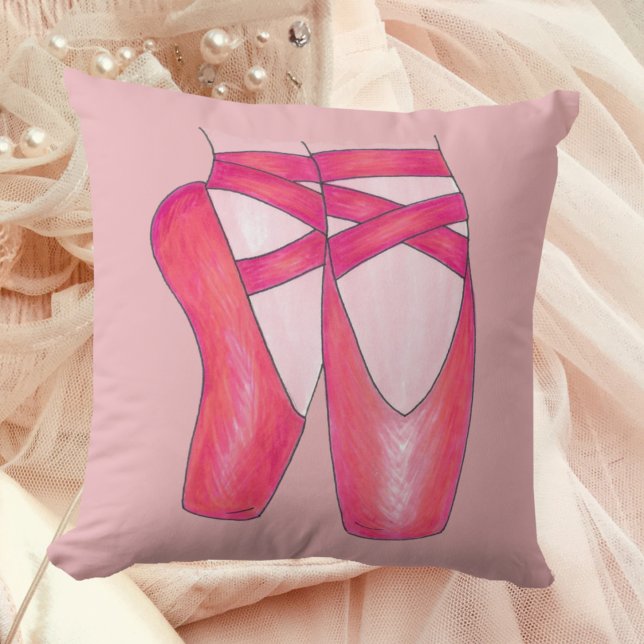Roze Ballet Teen Pointe Schoen Ballerina Danser Kussen (Ballet Shoes Pillow)