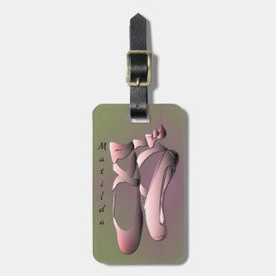 Roze Ballet Teen Schoenen w / Adres op Plum Moss Bagagelabel
