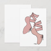 Roze ballet toont kunstuitnodiging RSVP kaartje (Voorkant / Achterkant)