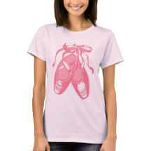 Roze ballet toont lichtroze T-shirt voor vrouwen