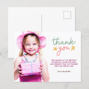 Roze ballet verjaardagsfeest bedankkaartje briefkaart