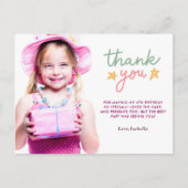 Roze ballet verjaardagsfeest bedankkaartje briefkaart (Voorkant)