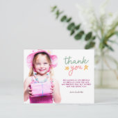 Roze ballet verjaardagsfeestje dankjewel kaartje briefkaart (Staand voorkant)