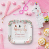 Roze Balletballerina Verjaardagspapier Borden Papieren Bordje (Feest)