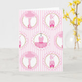 Roze balletdanseres - Ballerina Tutu Danser Kaart (Gele Bloem)