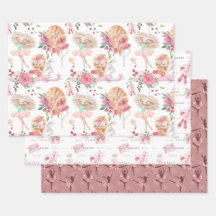 Roze balletdanseres inpakpapier vellen