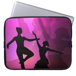 Roze balletdanseres Silhouette-laptophoes Laptop Sleeve