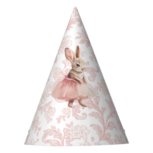Roze balletjurk Some Bunny Verjaardag Feesthoedjes (Voorkant)