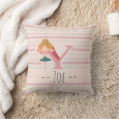 Roze Balletmeisje Monogram Z – Persoonlijke Kunst Kussen (Deken)