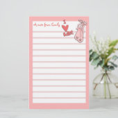 Roze balletpapier briefpapier (Staand voorkant)