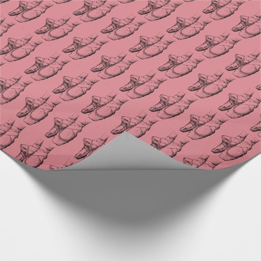 Roze balletpapier cadeaupapier (Hoek)