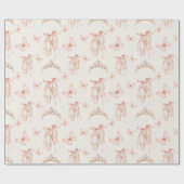 Roze balletpompen en tiara's cadeaupapier (Vlak)