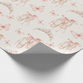Roze balletpompen en tiara's cadeaupapier (Hoek)