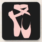 Roze balletpuntenschoenen bier onderzetter (Voorkant)