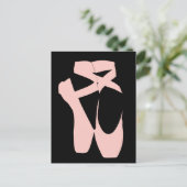 Roze balletpuntenschoenen briefkaart (Staand voorkant)
