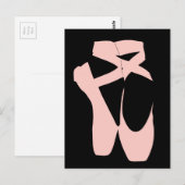 Roze balletpuntenschoenen briefkaart (Voorkant / Achterkant)