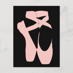 Roze balletpuntenschoenen briefkaart
