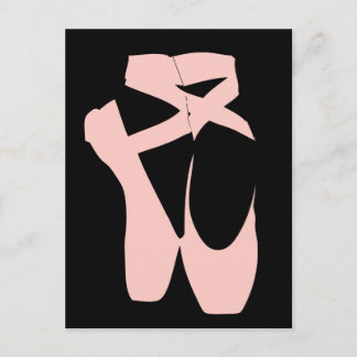 Roze balletpuntenschoenen briefkaart