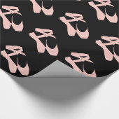 Roze balletpuntenschoenen cadeaupapier (Hoek)