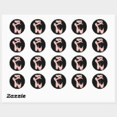 Roze balletpuntenschoenen ronde sticker (Vel)