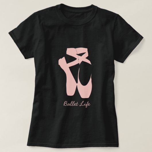 Roze balletpuntenschoenen t-shirt (Design voorkant)