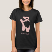 Roze balletpuntenschoenen t-shirt (Voorkant)