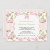 Roze balletschoeisel op uitnodiging van Floral en  (Voorkant / Achterkant)