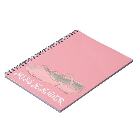 Roze balletschoen Dance leraar Gift Notitieboek (Linkerzijde)